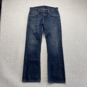Levis Jeans Mens 30x30 Dark Blue Wash 527 Bootcut Pants Western Cowboy Faded